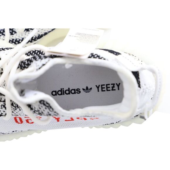 Adidas Yeezy Boost 350 V2 Zebra Sneakers in White Cotton